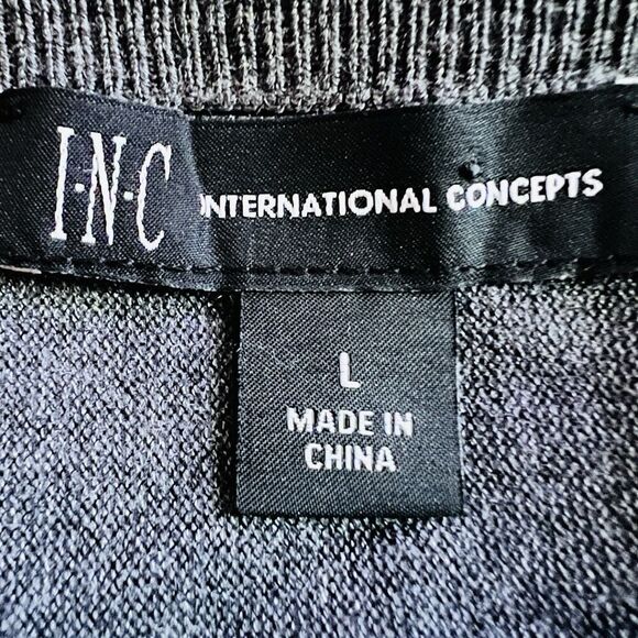 INC International Concepts Charcoal Gray Laceup Sides Soft Stretchy Blouse Large - Picture 7 of 8